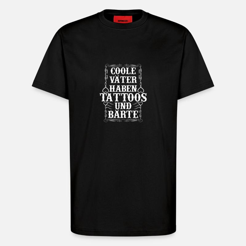 Vater Tattoo Bart - T-Shirt - made by SPREAD - SOLID BLACK