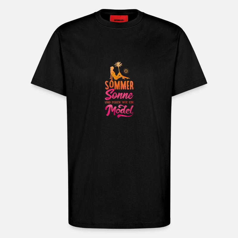 sommer sonne posen model - T-Shirt - made by SPREAD - SOLID BLACK