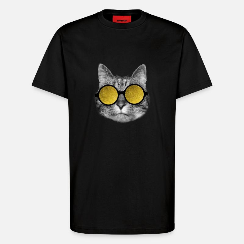 Lunettes de soleil pour chat - T-shirt bio décontracté fabriqué en UE - SOLID BLACK