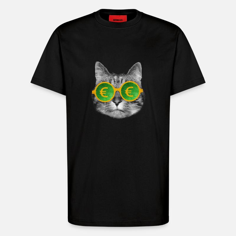 Katzengeldbrille - T-Shirt - made by SPREAD - SOLID BLACK