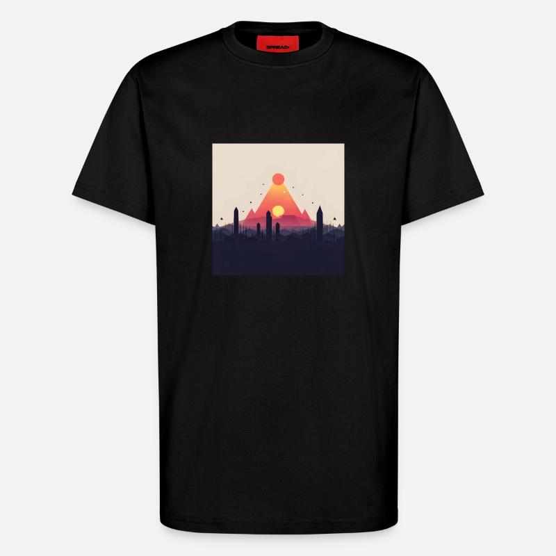 abstrakte Pyramide - T-Shirt - made by SPREAD - SOLID BLACK
