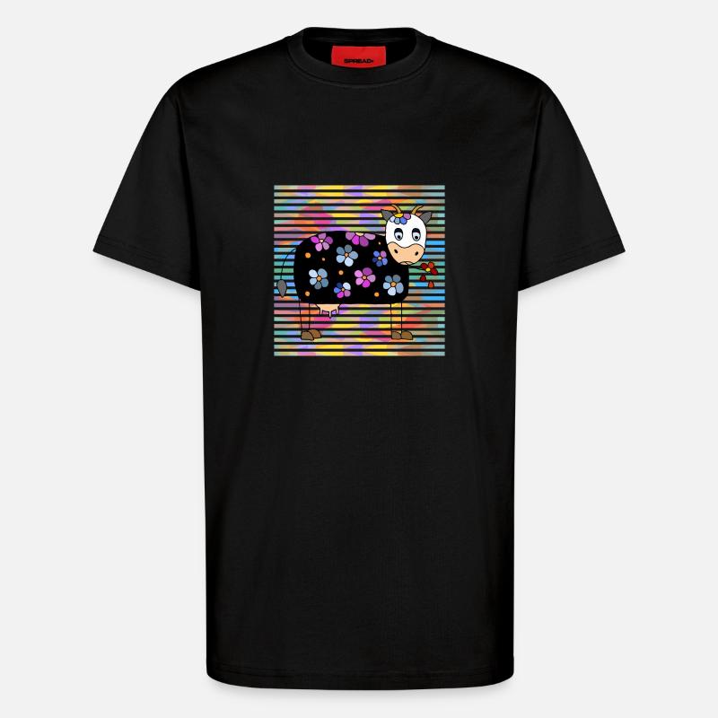 Vache - T-shirt bio décontracté fabriqué en UE - SOLID BLACK