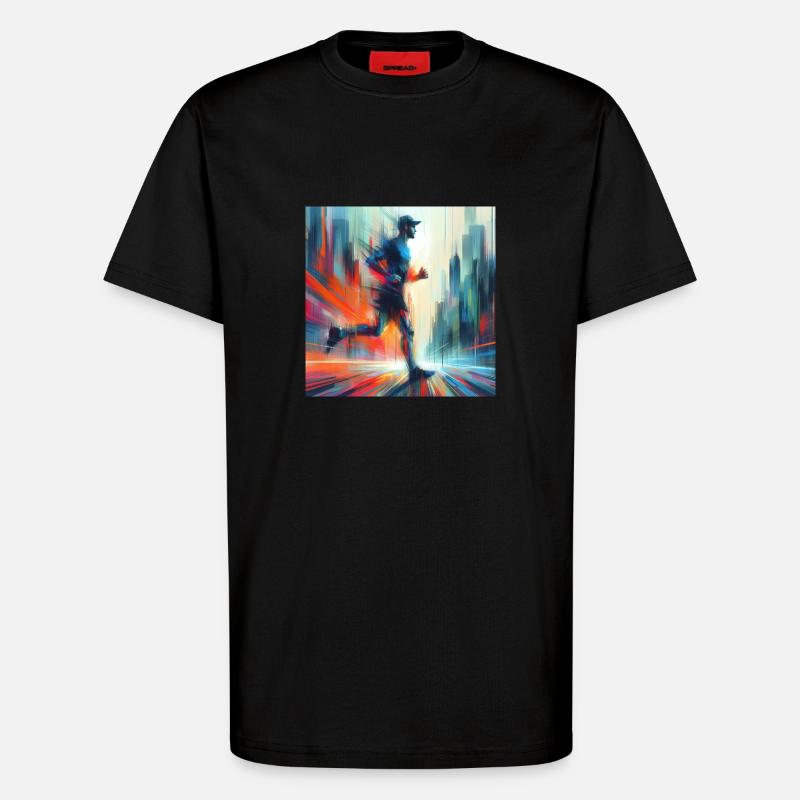 Laufender Mann 4 - T-Shirt - made by SPREAD - SOLID BLACK