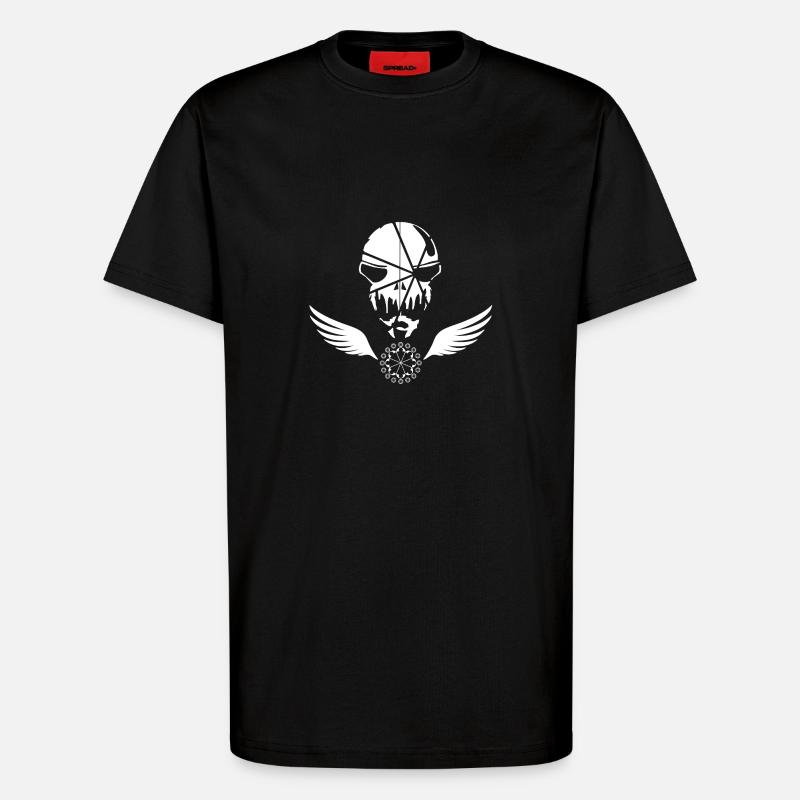 Biker Skull Bind tshirt - T-Shirt - made by SPREAD - SOLID BLACK
