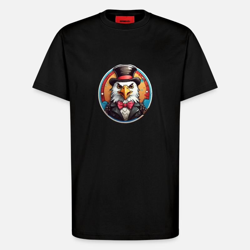 Lustiger Adler Comic - T-Shirt - made by SPREAD - SOLID BLACK