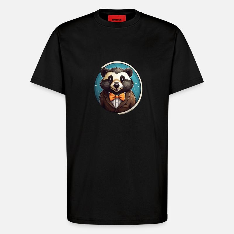 Drôle d’ours panda - T-shirt bio décontracté fabriqué en UE - SOLID BLACK