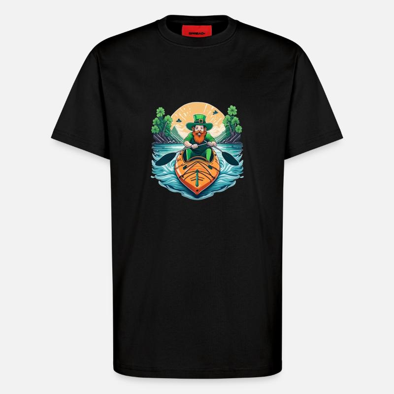 Kayak Trèfle de la Saint-Patrick - T-shirt bio décontracté fabriqué en UE - SOLID BLACK