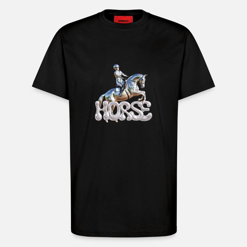 Springreiterin Chrom 2 - T-Shirt - made by SPREAD - SOLID BLACK