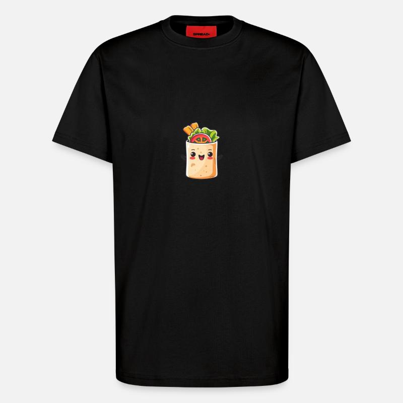 Süßer Burrito Comic - T-Shirt - made by SPREAD - SOLID BLACK