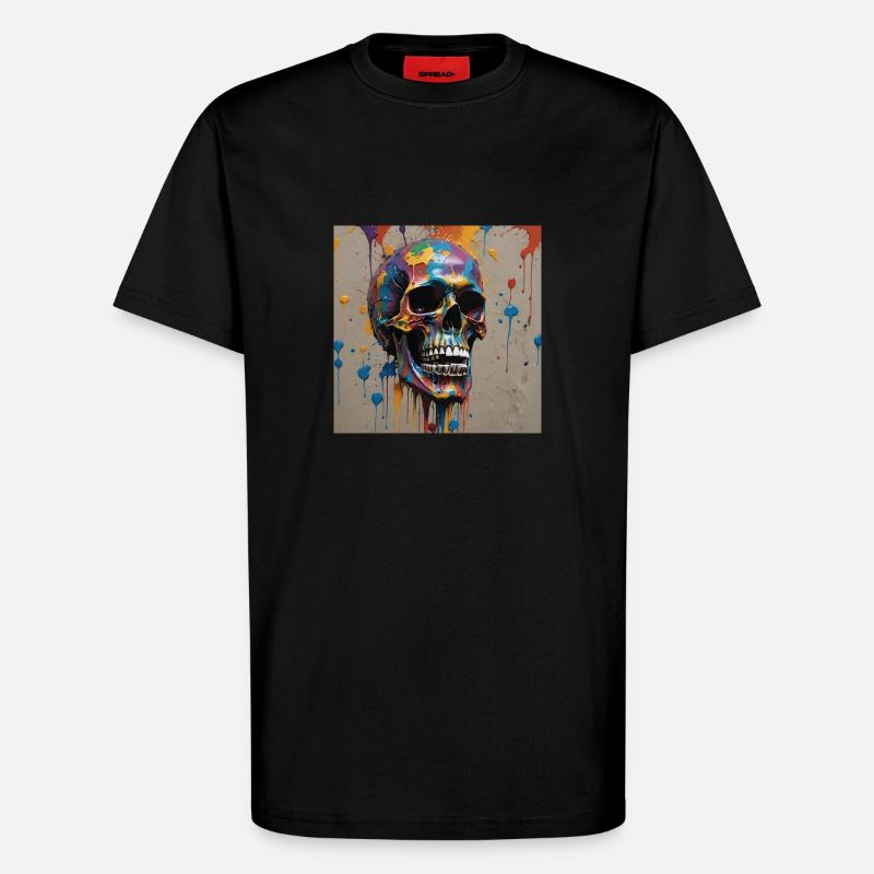 Skull 2 - T-Shirt - made by SPREAD - SOLID BLACK