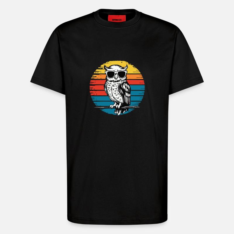 Nachteule Eule Eulen Vogel - T-Shirt - made by SPREAD - SOLID BLACK