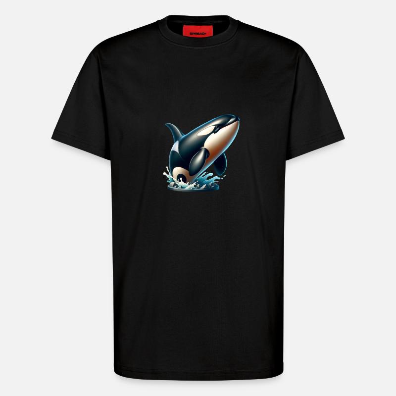Orca Wal - T-Shirt - made by SPREAD - SOLID BLACK