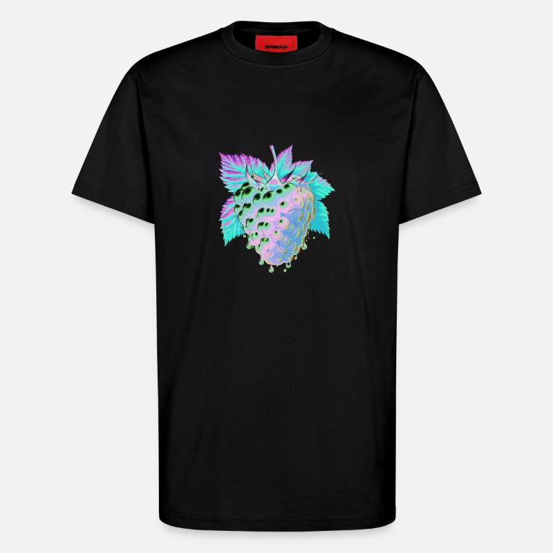Runny Psychedelic Raspberry - T-Shirt - made by SPREAD - SOLID BLACK