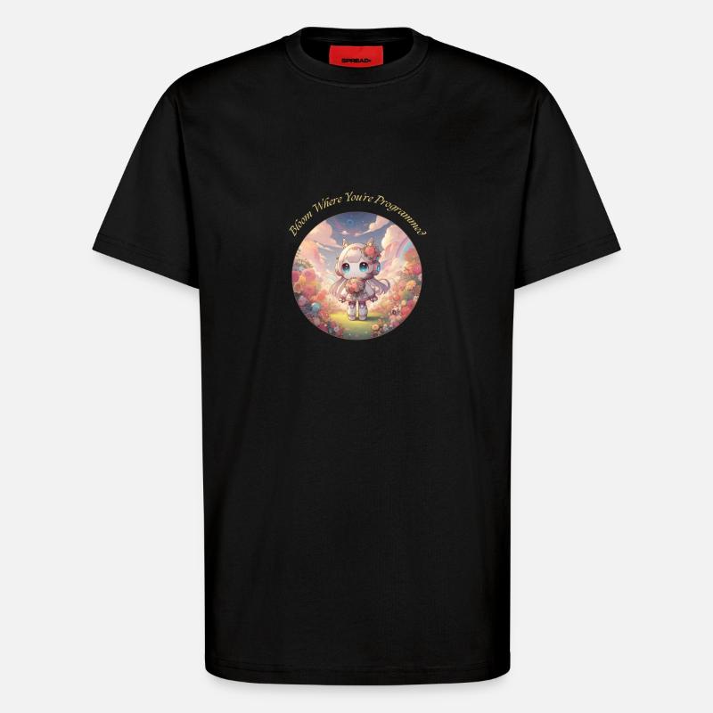 Bloom Where You’re Programmed - T-shirt bio décontracté fabriqué en UE - SOLID BLACK