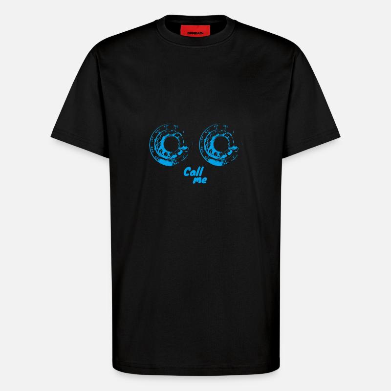 Telefon Romantic - version blau - T-Shirt - made by SPREAD - SOLID BLACK