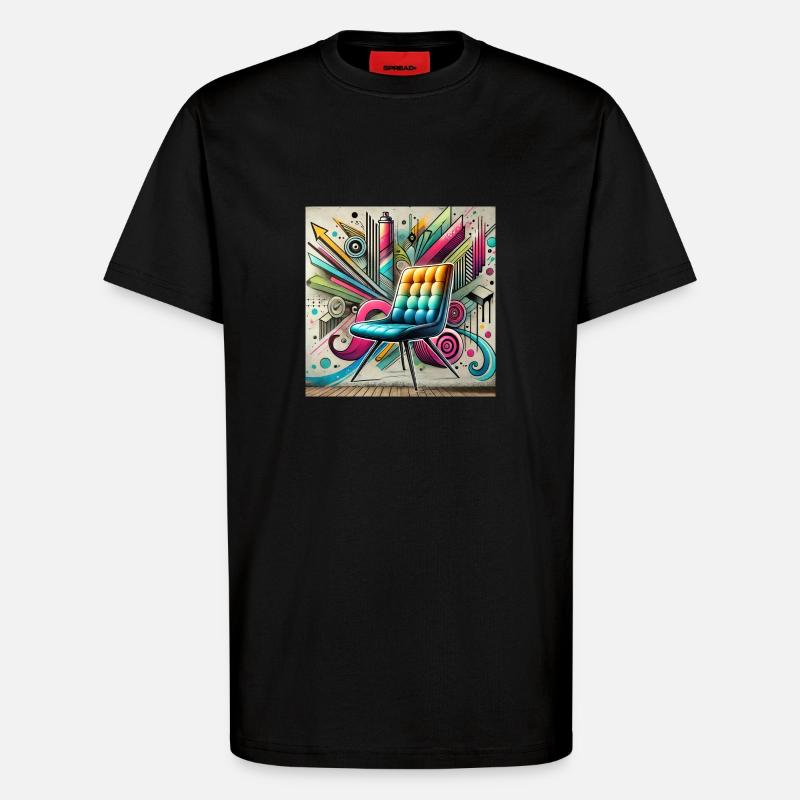 Stuhl Graffiti Möbelverkäufer - T-Shirt - made by SPREAD - SOLID BLACK