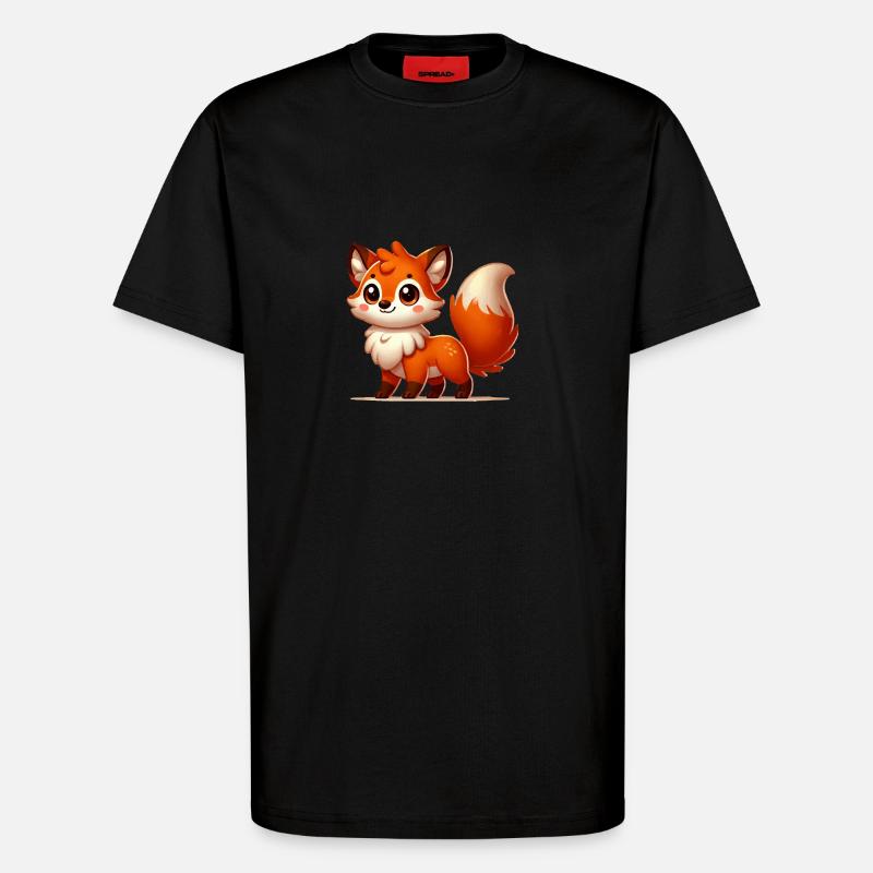 Fox Comic - T-Shirt - made by SPREAD - SOLID BLACK