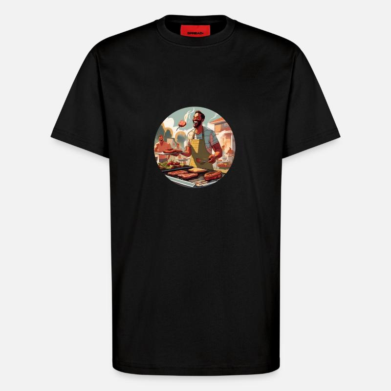 Le roi du BBQ - T-shirt bio décontracté fabriqué en UE - SOLID BLACK