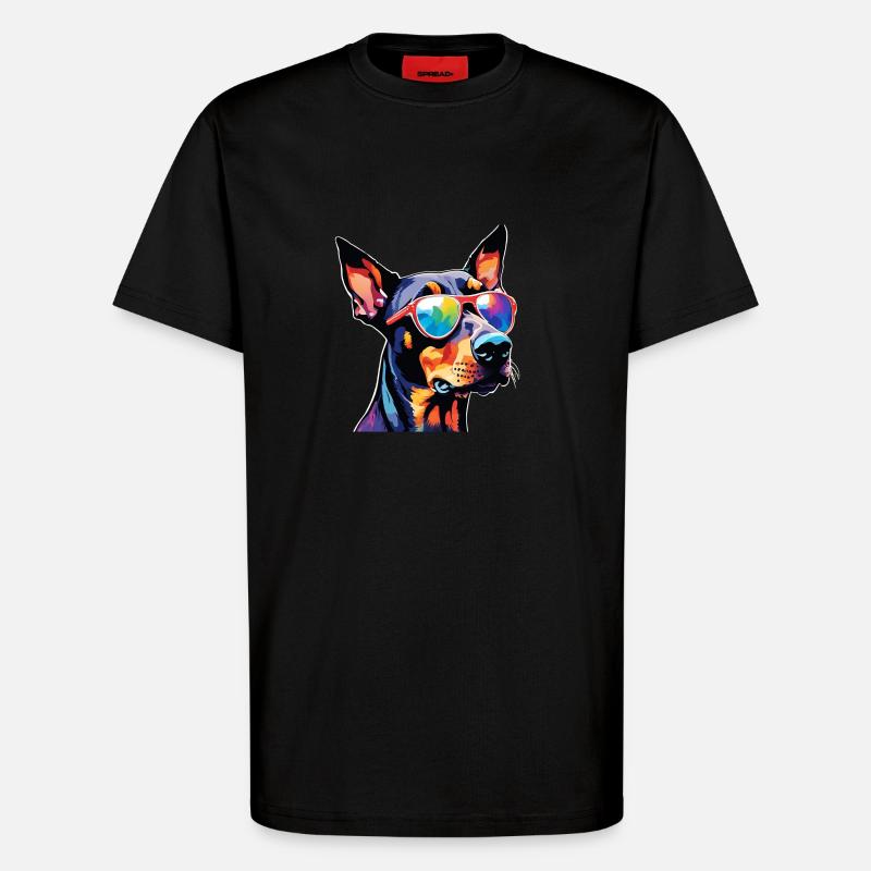 Dobermann bunt 1 - T-Shirt - made by SPREAD - SOLID BLACK