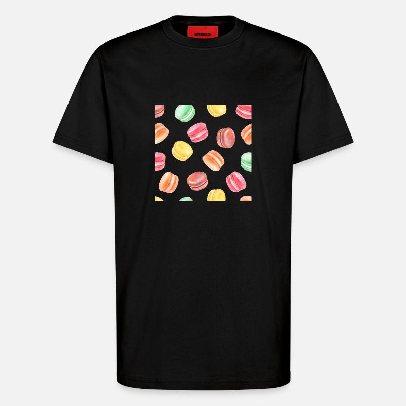 Bunte Macarons Muster - T-Shirt - made by SPREAD - SOLID BLACK