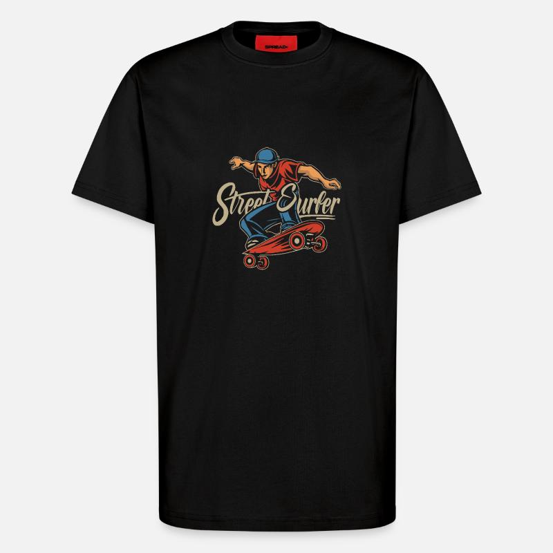 Straßensurfer - T-Shirt - made by SPREAD - SOLID BLACK