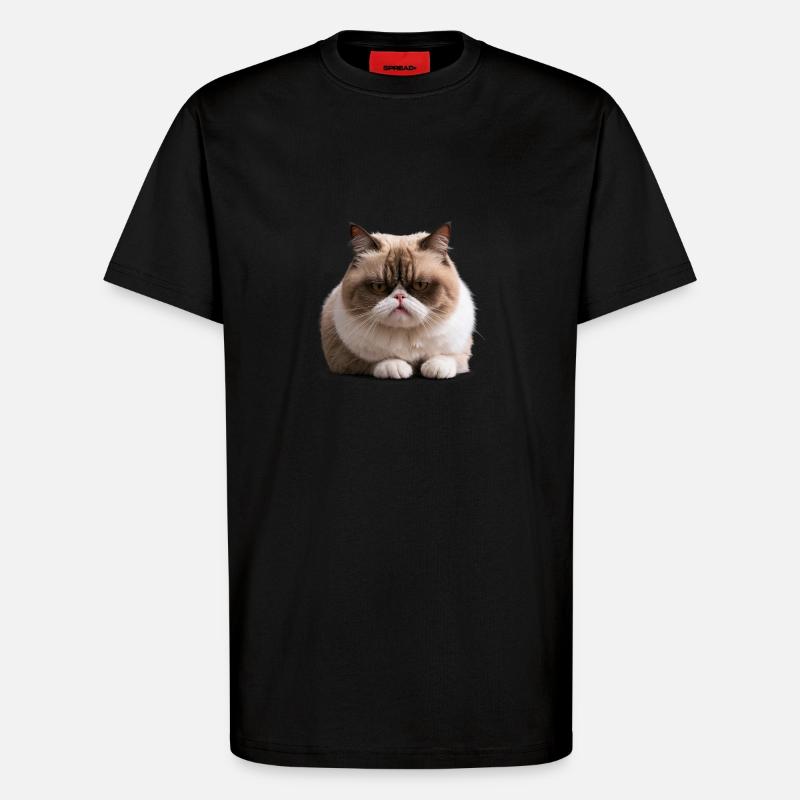 Grumpy Monday Cat, , Monday Grouch - T-Shirt - made by SPREAD - SOLID BLACK