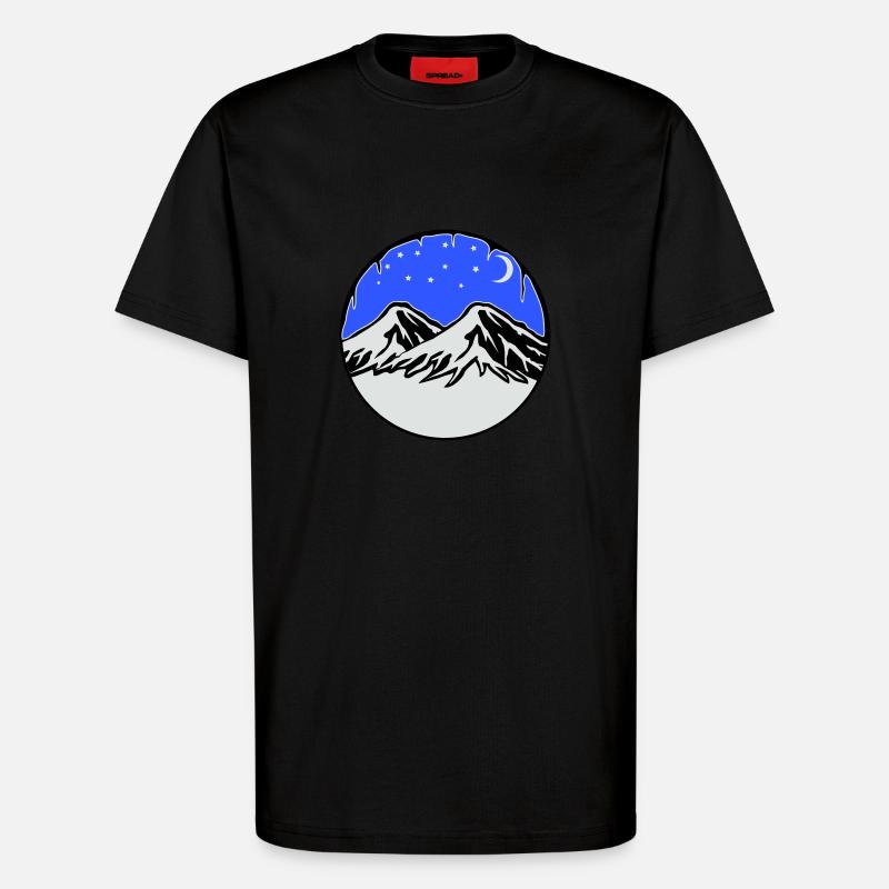 sternenhimmel berge - T-Shirt - made by SPREAD - SOLID BLACK