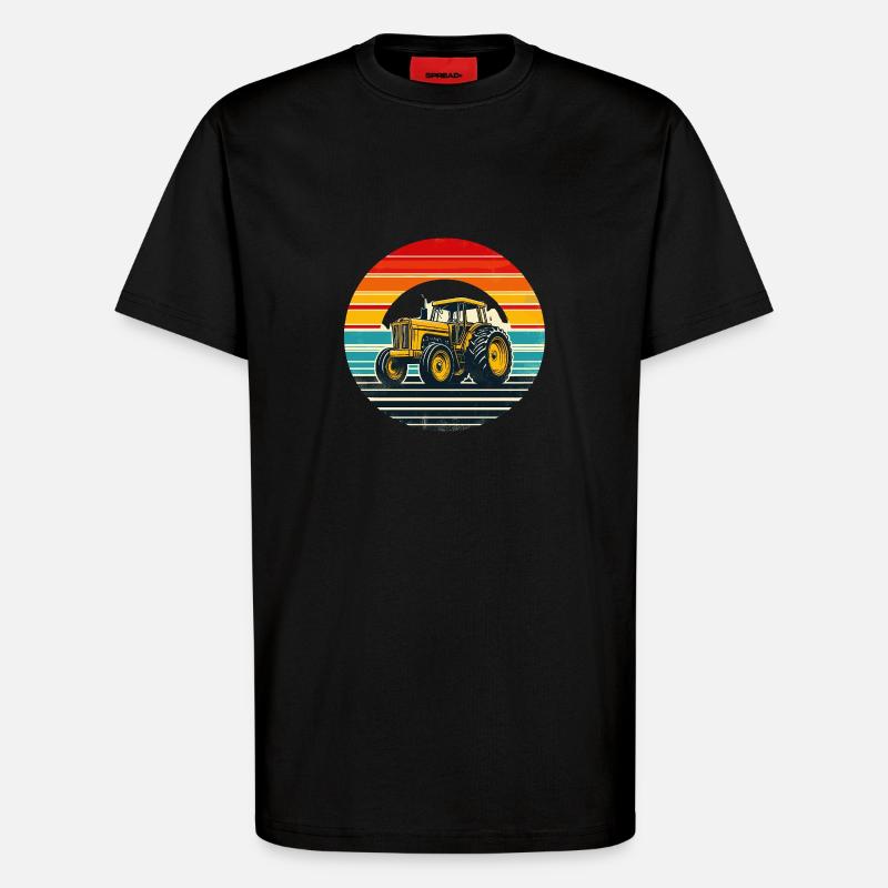 Oldtimer-Traktor - T-Shirt - made by SPREAD - SOLID BLACK