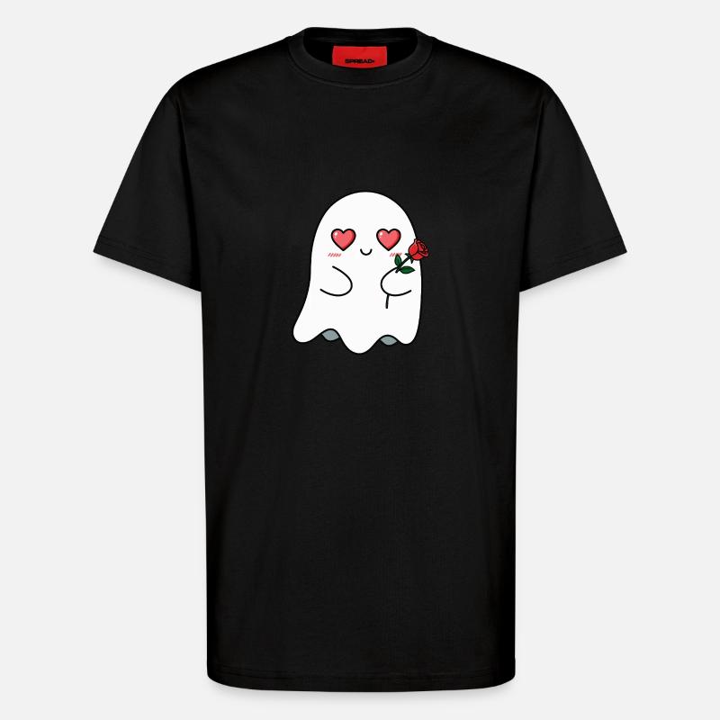 Geist mit Rose - T-Shirt - made by SPREAD - SOLID BLACK