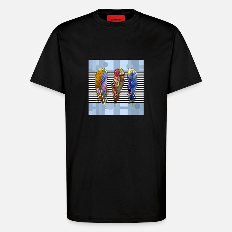 Feder - T-Shirt - made by SPREAD - SOLID BLACK