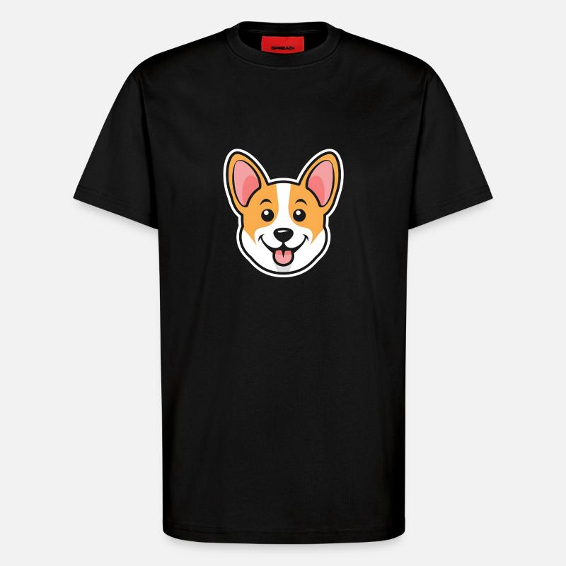 corgi - T-shirt bio décontracté fabriqué en UE - SOLID BLACK