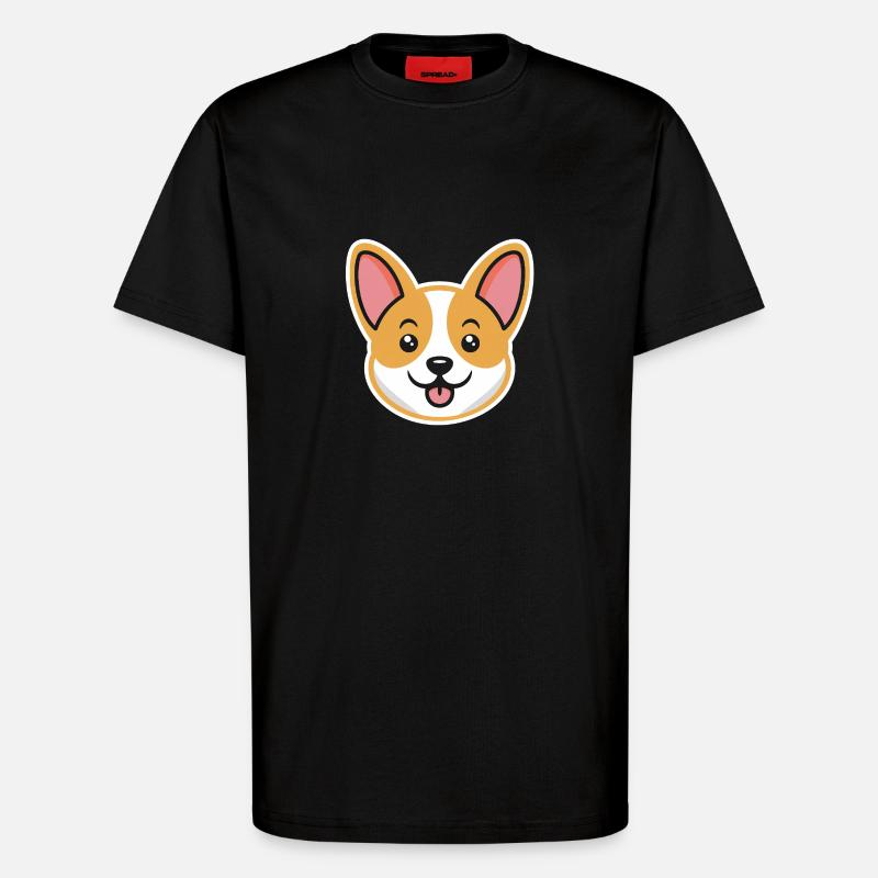 corgi - T-Shirt - made by SPREAD - SOLID BLACK