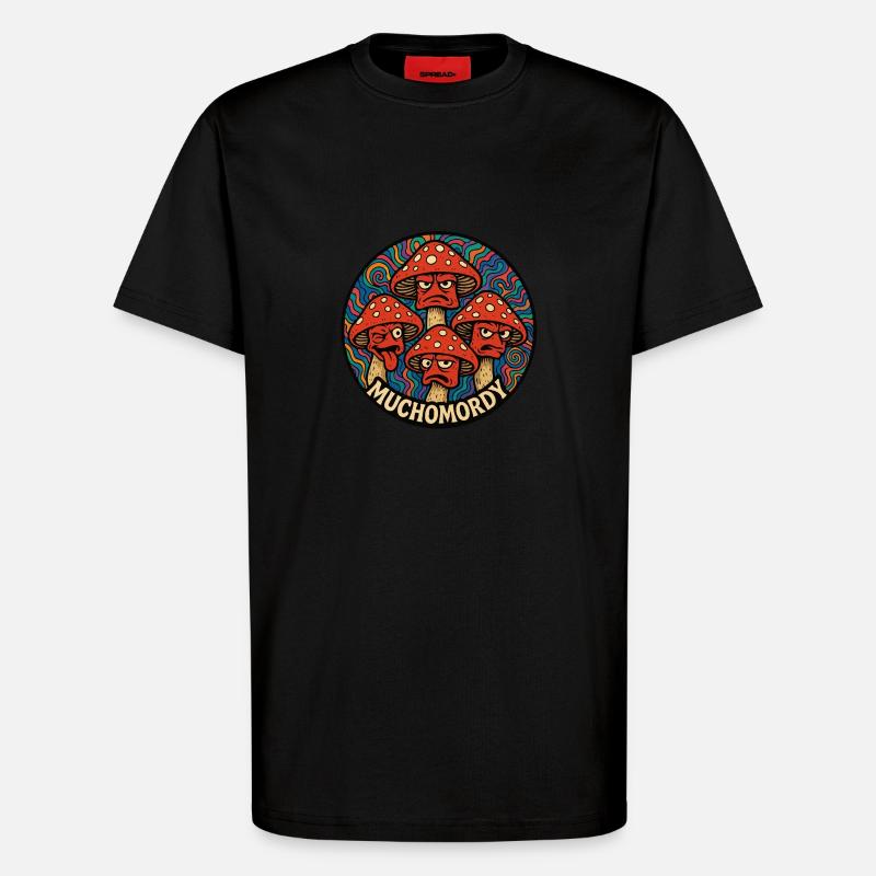 Toadstools - T-Shirt - made by SPREAD - SOLID BLACK