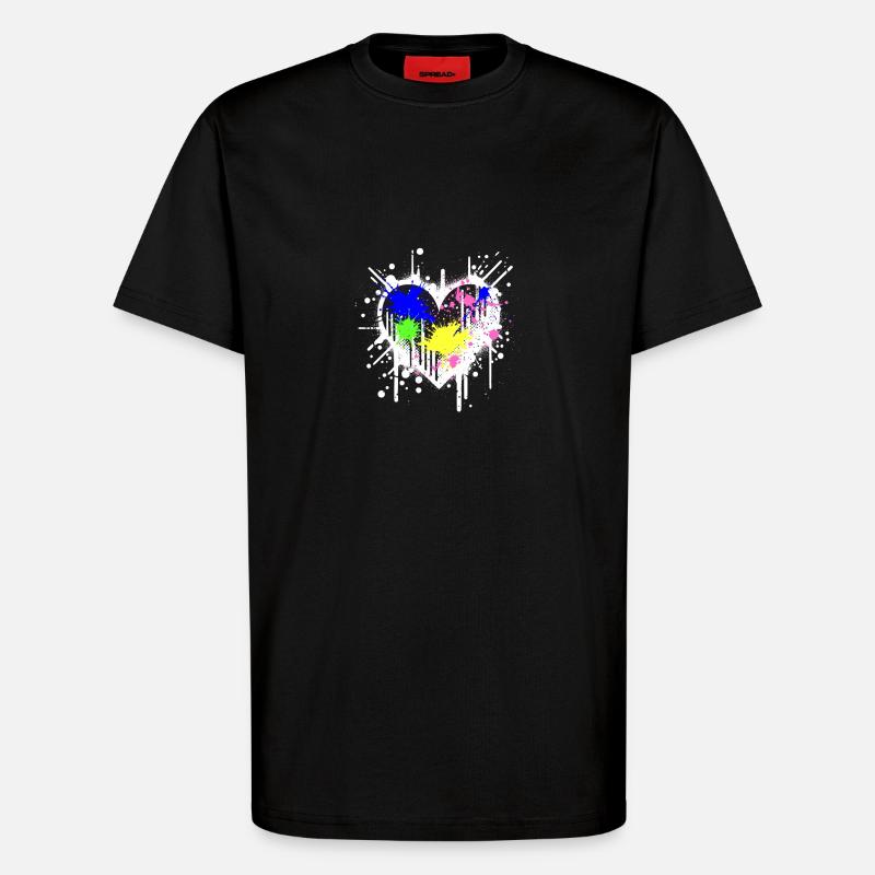 Graffiti-Herz - T-Shirt - made by SPREAD - SOLID BLACK