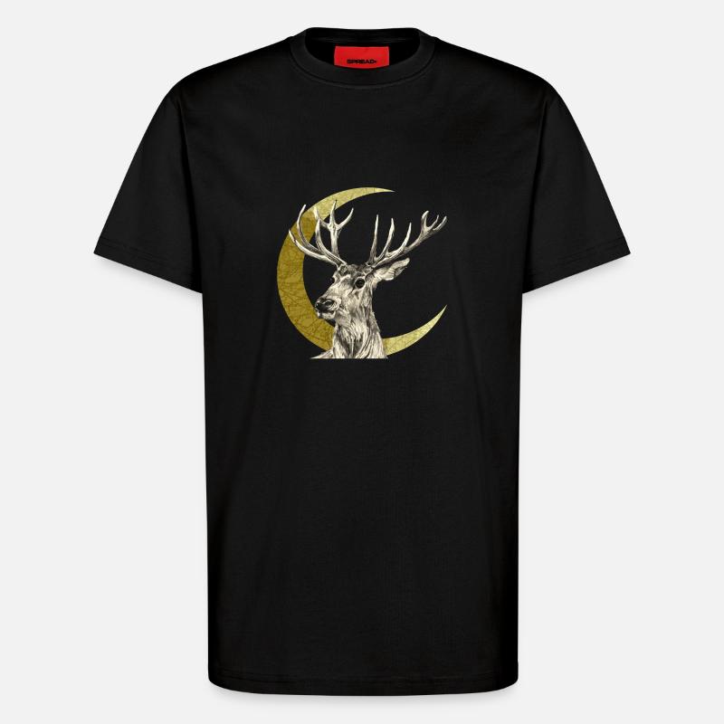 Cerf - T-shirt bio décontracté fabriqué en UE - SOLID BLACK