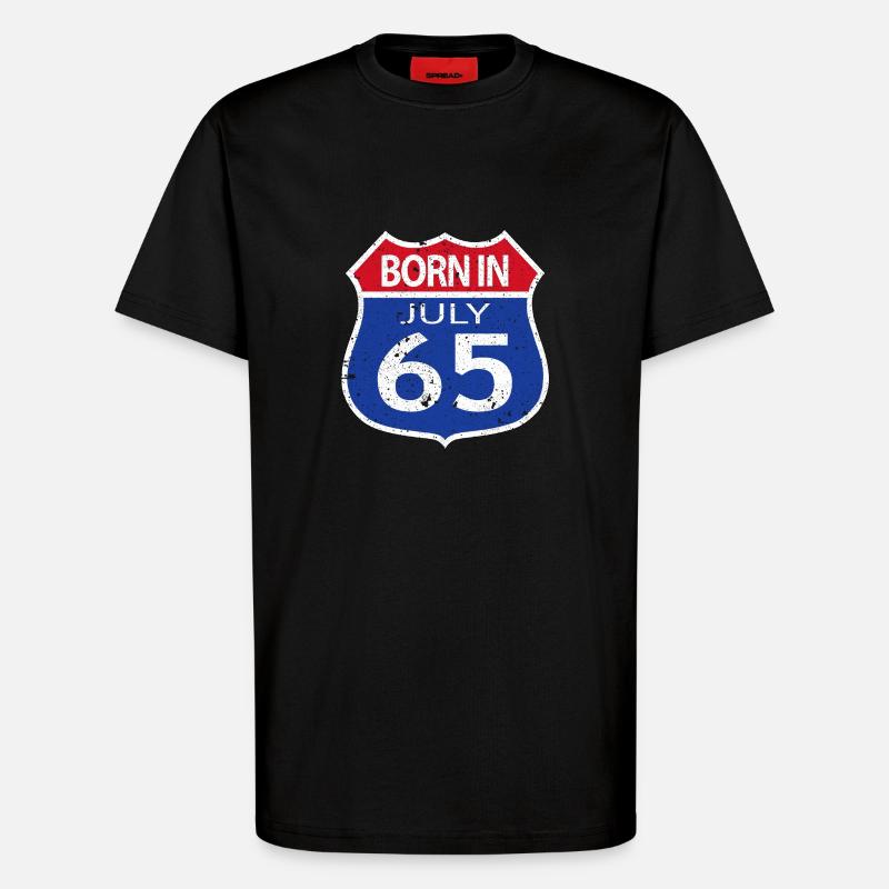 Born in July 1965 - T-Shirt - made by SPREAD - SOLID BLACK