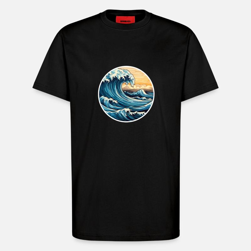 Surf - T-Shirt - made by SPREAD - SOLID BLACK