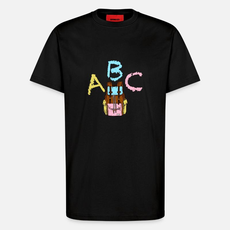 ABC mit Rucksack - T-Shirt - made by SPREAD - SOLID BLACK