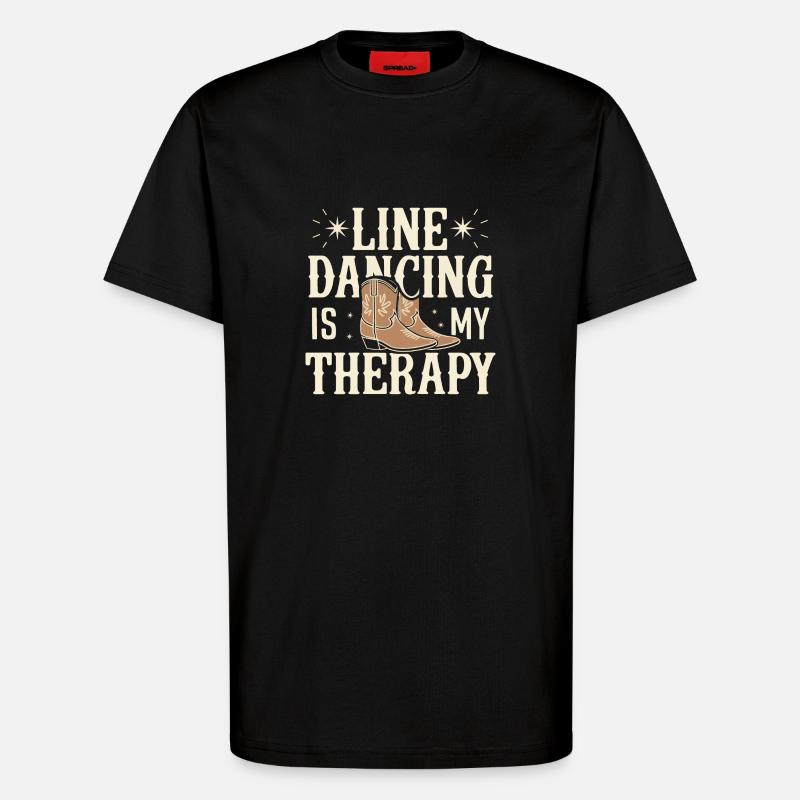 Line Dancing Dancing Dancers - T-Shirt - made by SPREAD - SOLID BLACK