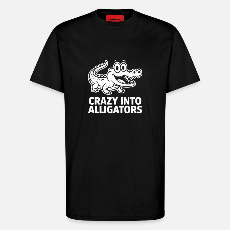 Alligators Alligator mignon - T-shirt bio décontracté fabriqué en UE - SOLID BLACK