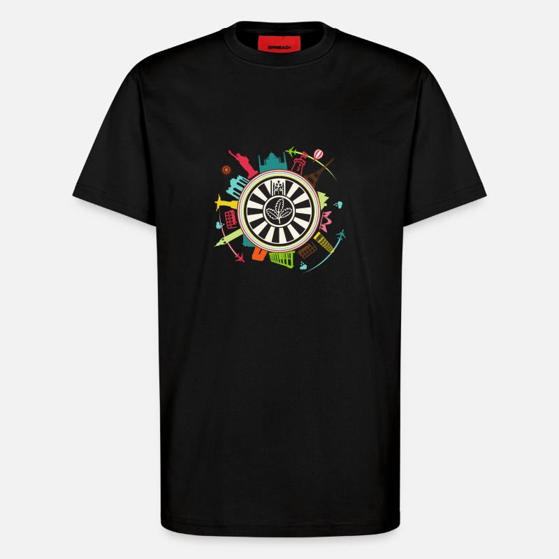 RT dans le monde - T-shirt bio décontracté fabriqué en UE - SOLID BLACK