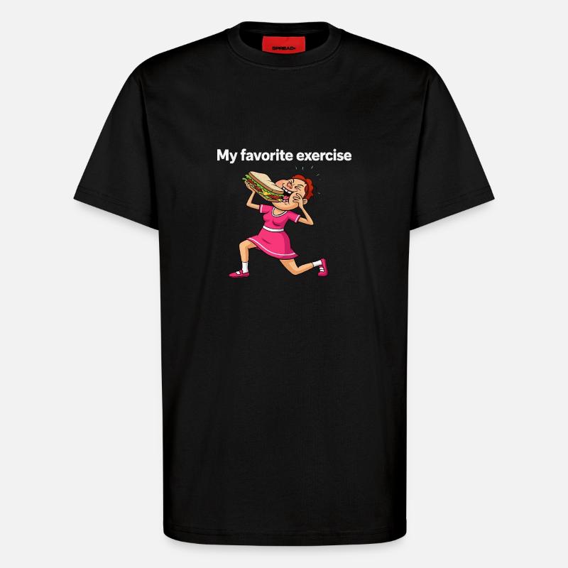 Favorite exercise - T-Shirt - made by SPREAD - SOLID BLACK