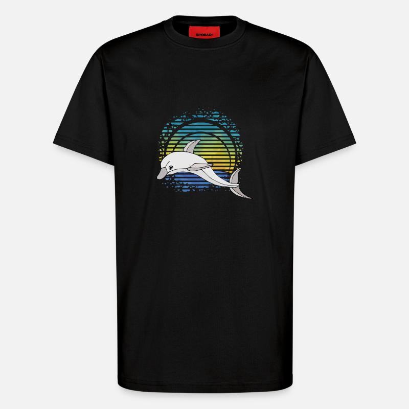 Delfin - T-Shirt - made by SPREAD - SOLID BLACK