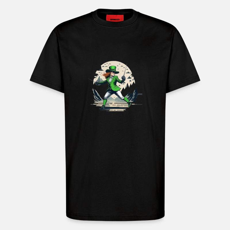 Clôture Trèfle de la Saint-Patrick - T-shirt bio décontracté fabriqué en UE - SOLID BLACK