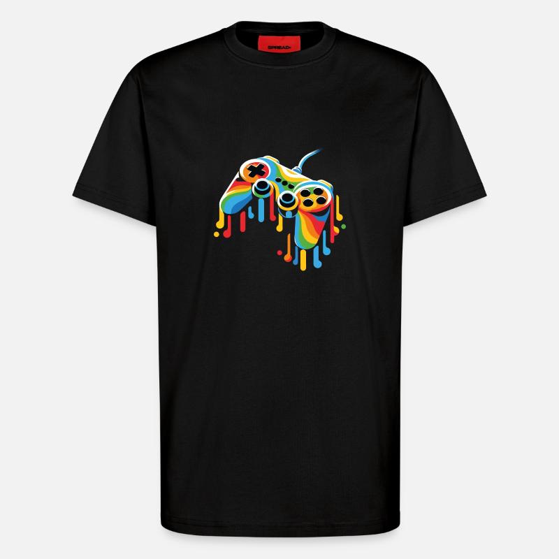 Melting Game Controller - T-Shirt - made by SPREAD - SOLID BLACK