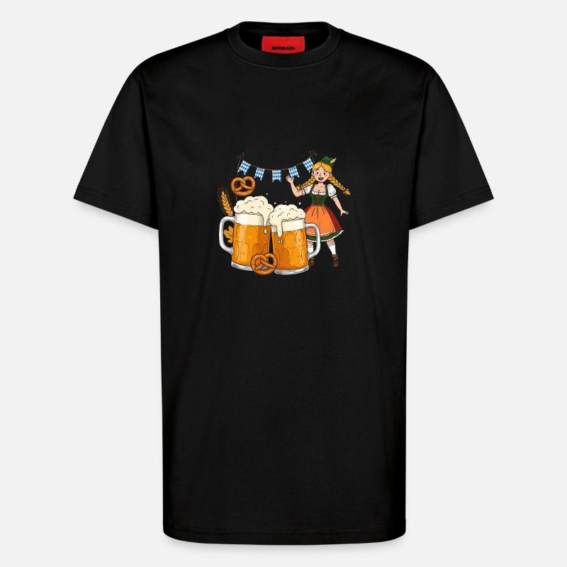 Dirndle Bier - T-Shirt - made by SPREAD - SOLID BLACK