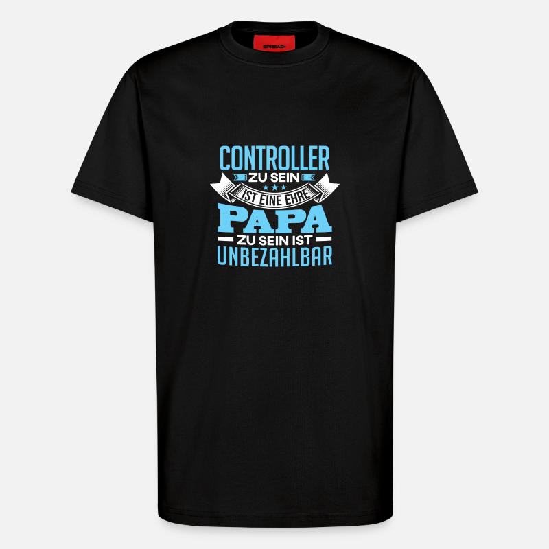 CONTROLLER und Papa - T-Shirt - made by SPREAD - SOLID BLACK