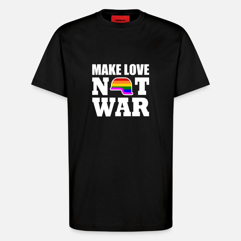 Make love not war - T-shirt bio décontracté fabriqué en UE - SOLID BLACK