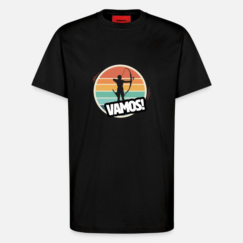 Vamos Bogenschießen Retro - T-Shirt - made by SPREAD - SOLID BLACK