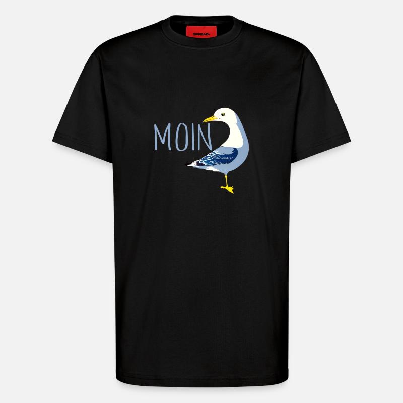 Moin mit Möve - T-Shirt - made by SPREAD - SOLID BLACK